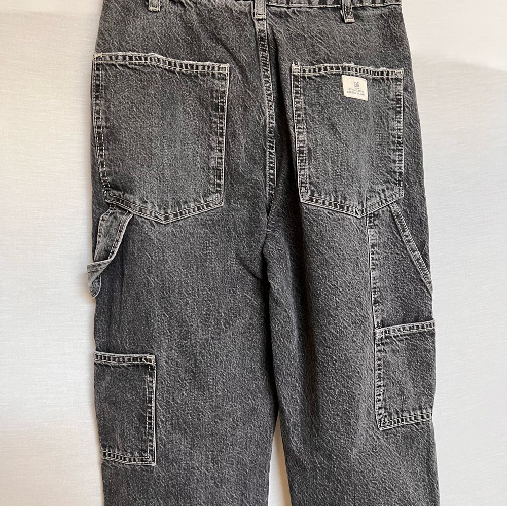 BDG Albie Black Faded Cargo Carpenters Relaxed Jeans - Picture 5 of 13